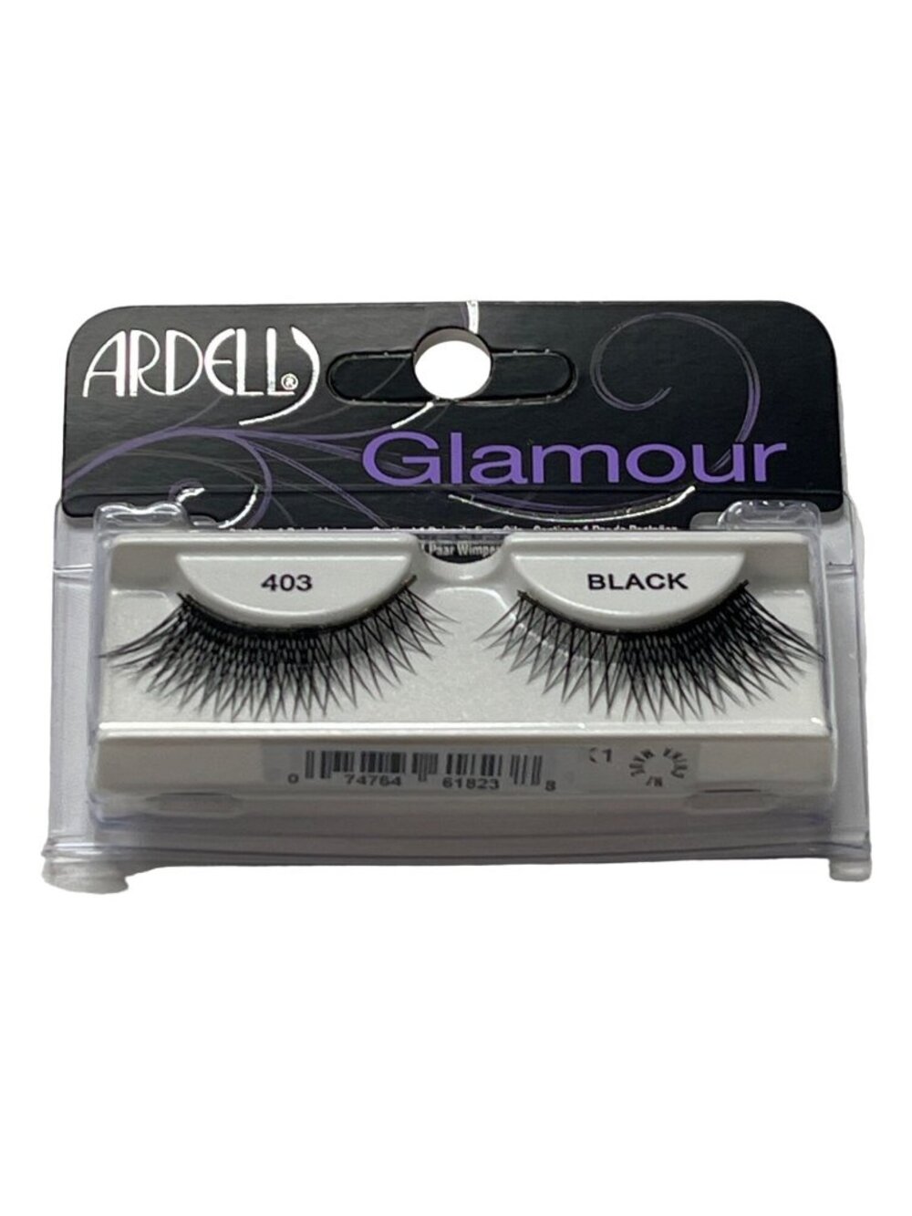 Ardell Glamour 403 False Eyelashes Black Strip Lashes Makeup New